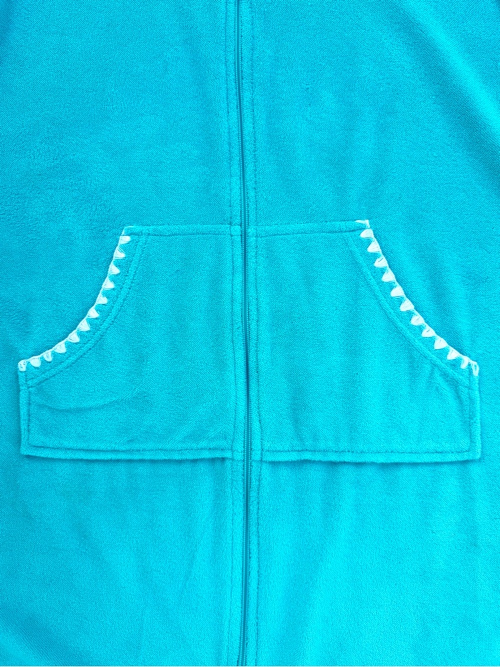 Jasmine Rose Turquoise Velour Short-Sleeve Housecoat Robe Beach Cover-Up, Medium - Picture 4 of 7